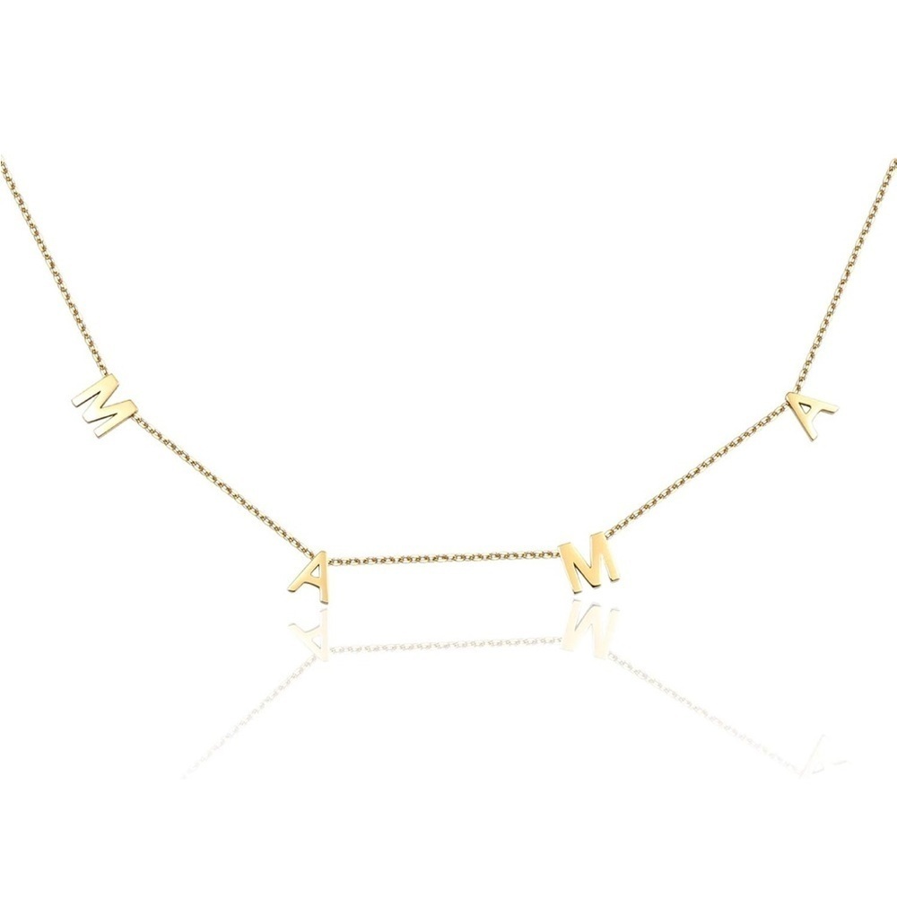 Gold Dipped MAMA Necklace Fashion Jewelry Gift for Expecting Mom Maternity Gift